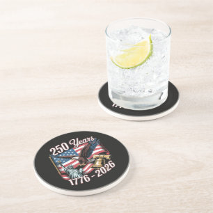 Dessous De Verre En Grès 4 juillet Amérique États-Unis Aigle patriotique