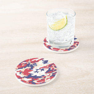 Dessous De Verre En Grès 4 juillet, Jour de l'Indépendance, Beige de camouf