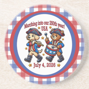 Dessous De Verre En Grès 4 juillet USA 250e anniversaire Semiquincentenaire