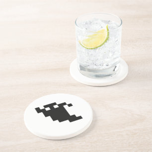 Dessous De Verre En Grès 8 Bit Pixel Ghost Shadow