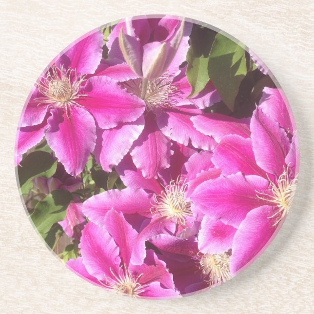 Dessous De Verre En Grès 8e anniversaire, Clematis (Devant)