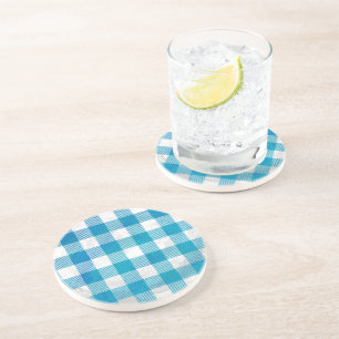 Dessous De Verre En Grès À damiers Plantée Noir Et Blanc