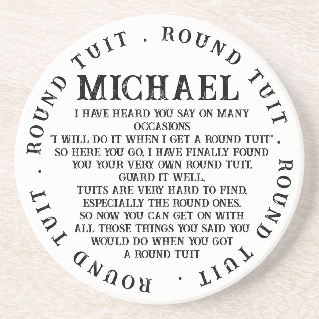 Dessous De Verre En Grès A Round Tuit (Devant)