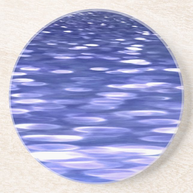 Dessous De Verre En Grès Abstrait #3 : Bleu shimmer (Devant)