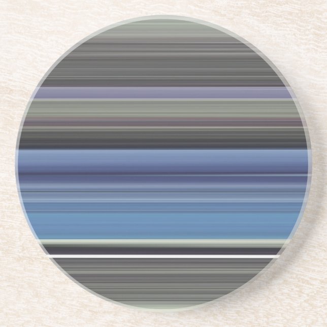Dessous De Verre En Grès Abstrait n° 1 : Bleu et gris (Devant)