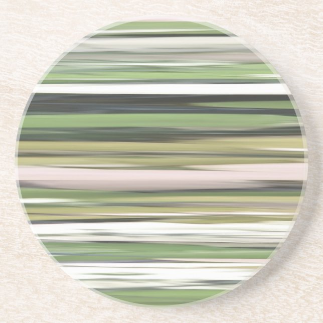 Dessous De Verre En Grès Abstrait n° 2 : Flou vert olive (Devant)