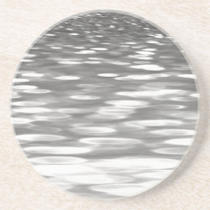 Dessous De Verre En Grès Abstrait n° 3 : brillant gris argenté