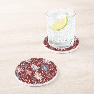 Dessous De Verre En Grès Abstrait Noël Arbres Motif 3