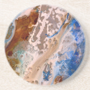 Dessous De Verre En Grès Abstrait plage de sable motif motif en mousse d'ea