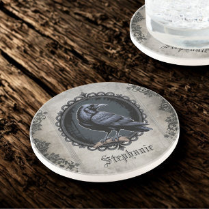 Dessous De Verre En Grès Academia sombre corbeau gothique