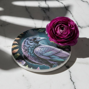 Dessous De Verre En Grès Académie sombre corbeau mystique