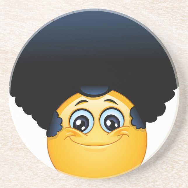 Dessous De Verre En Grès afro émoji (Devant)