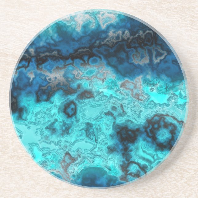 Dessous De Verre En Grès Agate bleue (Devant)