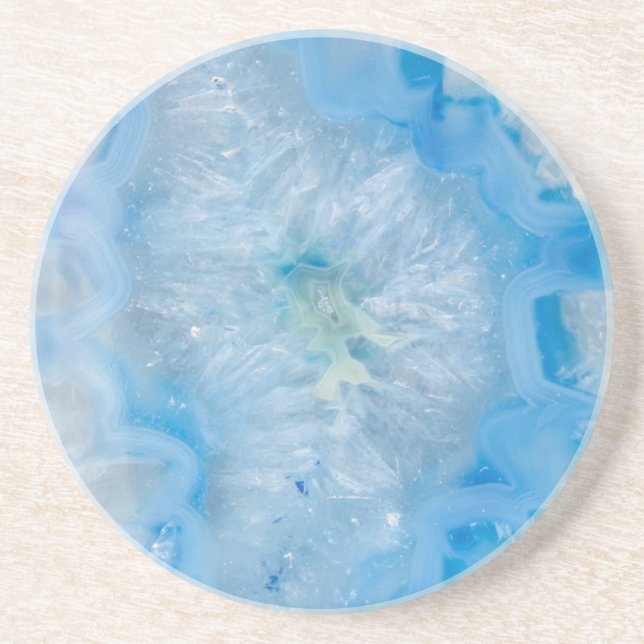 Dessous De Verre En Grès Agate de cristal de bleus layette (Devant)