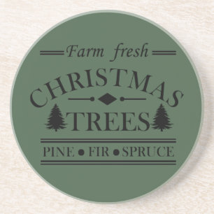 Dessous De Verre En Grès Agritourisme Joyeux arbres de Noël