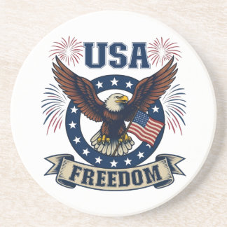 Dessous De Verre En Grès Aigle américain patriotique USA Liberté