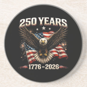 Dessous De Verre En Grès Aigle patriotique des États-Unis 250e anniversaire