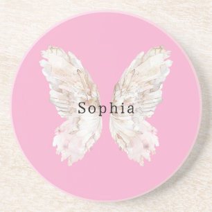 Dessous De Verre En Grès Ailes de papillon rose Pretty Girly