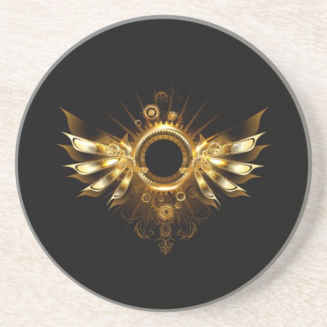 Dessous De Verre En Grès Ailes de Steampunk (Devant)