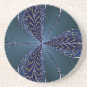 Dessous De Verre En Grès Ailes D'Insectes Délicates À Minuit