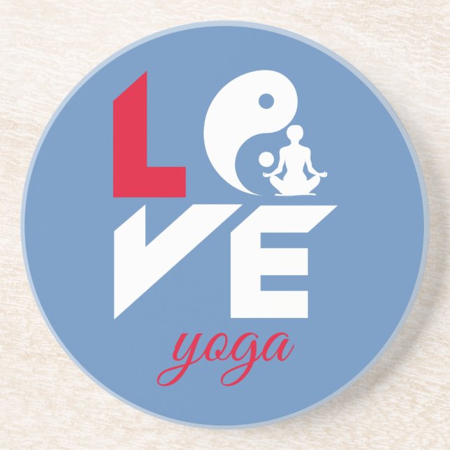 Dessous De Verre En Grès Aimer le yoga (Devant)