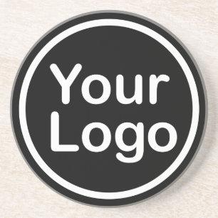 Dessous De Verre En Grès Ajouter votre propre logo   Arrière - plan noir