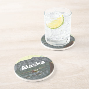 Dessous De Verre En Grès Alaska Bush Plane Souvenirs