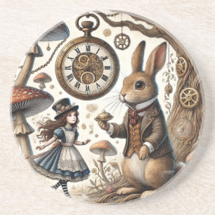 Dessous De Verre En Grès alice au pays des merveilles lapin blanc