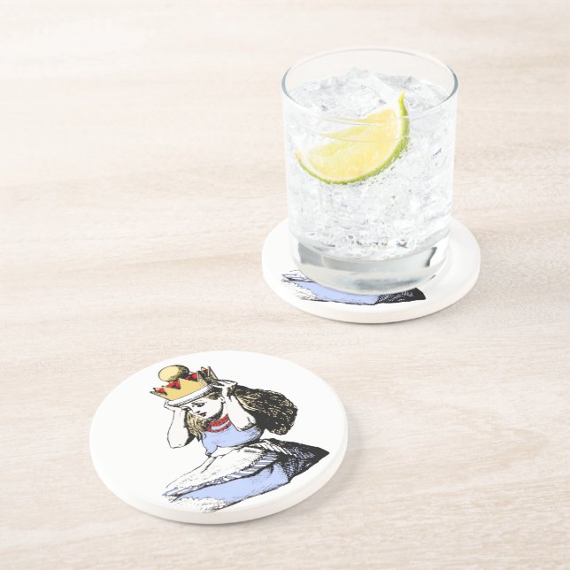 Dessous De Verre En Grès Alice et la Couronne 1 (Côté)