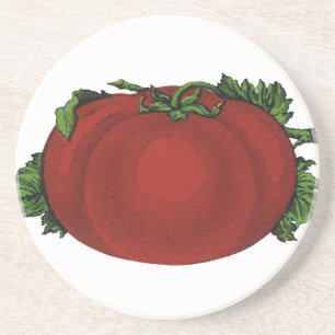 Dessous De Verre En Grès Aliments Anciens, Tomate Mûre, Légumes et Fruits