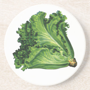 Dessous De Verre En Grès Aliments Vintage, Légumes Laitue Feuille Verte