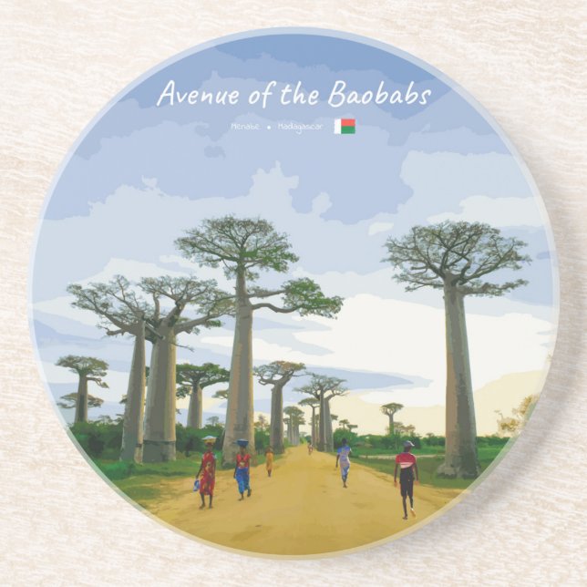 Dessous De Verre En Grès Allée des Baobabs, Madagascar - Paysage (Devant)