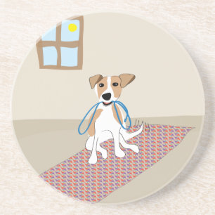 Dessous De Verre En Grès Allez pour un chien de promenade - patte