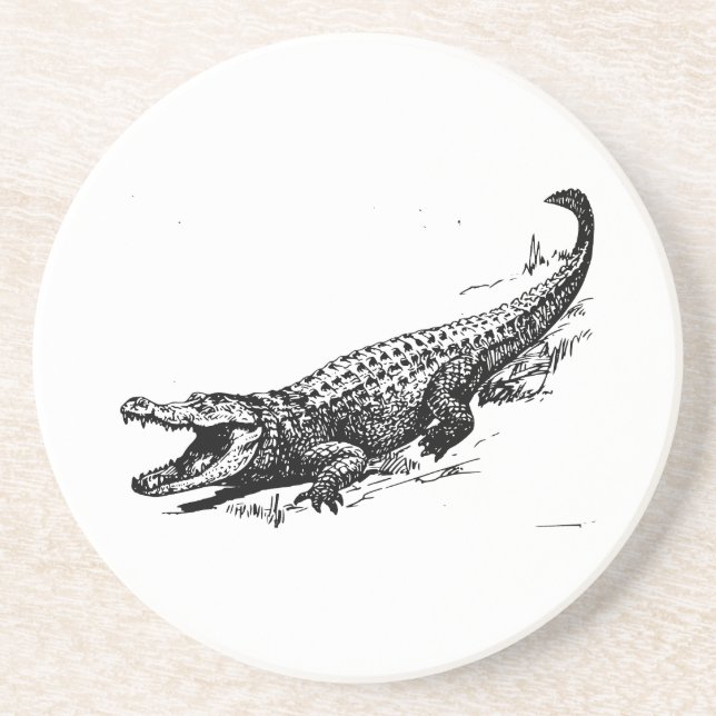 Dessous De Verre En Grès Alligator (Devant)