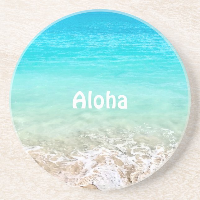 Dessous De Verre En Grès Aloha Tropical Hawaïen (Devant)