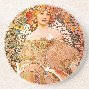 Dessous De Verre En Grès Alphonse Mucha Dreaming