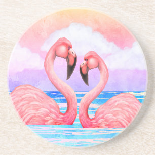 Dessous De Verre En Grès Amateurs de Flamant rose