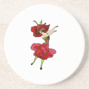 Dessous De Verre En Grès American Beauty Rose, Whimsical Flowers Livre Art