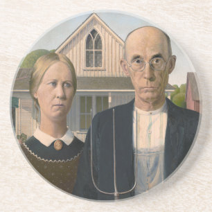 Dessous De Verre En Grès American Gothic : Vie rurale pauvre paysan