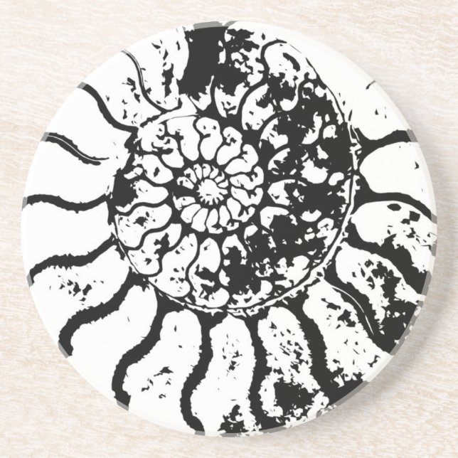 DESSOUS DE VERRE EN GRÈS AMMONITE (Devant)