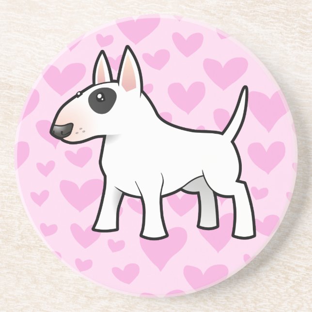 Dessous De Verre En Grès Amour de bull-terrier (Devant)