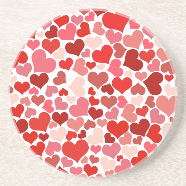 Dessous De Verre En Grès Amour, Saint-Valentin, Jour, Coeur, Femmes, Rose,  (Devant)