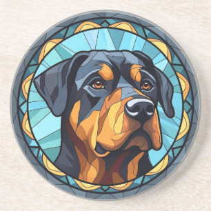 Dessous De Verre En Grès Amoureux de les chiens mignons en verre tendu Rott