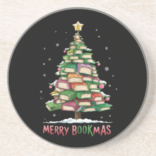 Dessous De Verre En Grès Amoureux de livres de Noël Arbre Bibliothécaire Jo