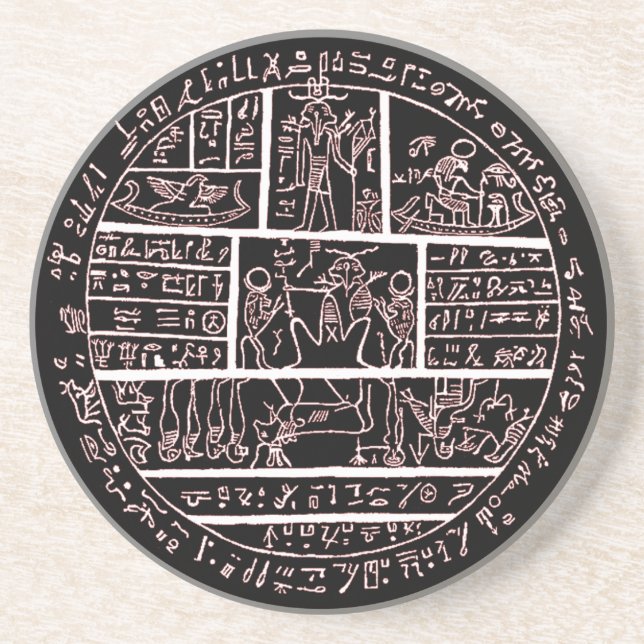Dessous De Verre En Grès amulette égyptienne démotique en retard (Devant)