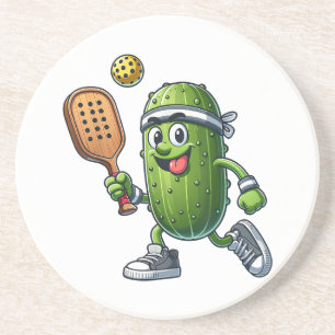 Dessous De Verre En Grès Amusant joueur de pickleball Louveur de paddleball