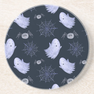 Dessous De Verre En Grès Amusant Motif d'Halloween Spider Fantôme.