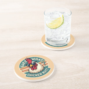 Dessous De Verre En Grès Amusant Retro Beurre De Poulet Conception De Plais
