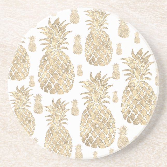 Dessous De Verre En Grès ananas doré (Devant)