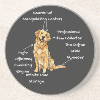 Dessous De Verre En Grès Anatomy of a Golden Retriever - Funny Dog Mom/Dad 